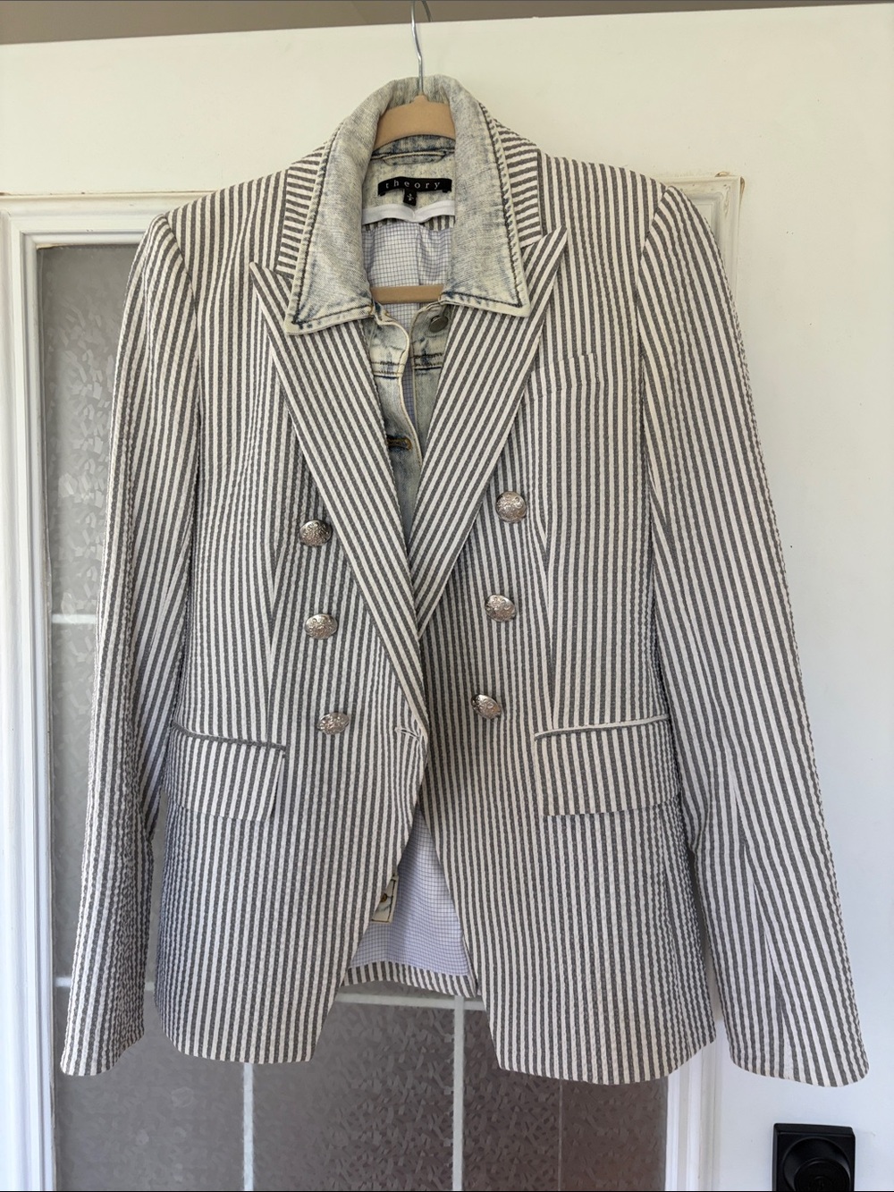 Veronica Beard Striped Double-Breasted Women's Blazer Jacket -